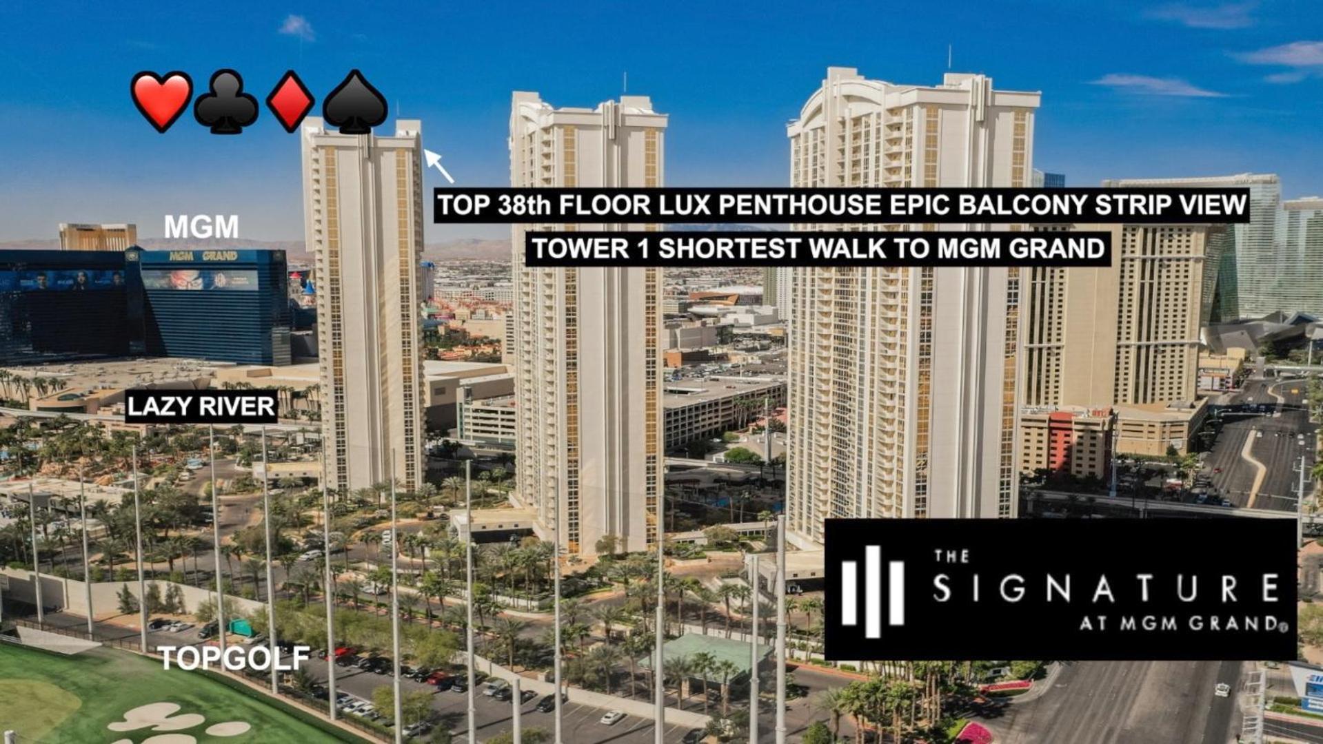 Signature Mgm Top 38Th Floor Penthouse Lux+ Best Balony Strip View Suite + No Resort Fee 拉斯维加斯 外观 照片